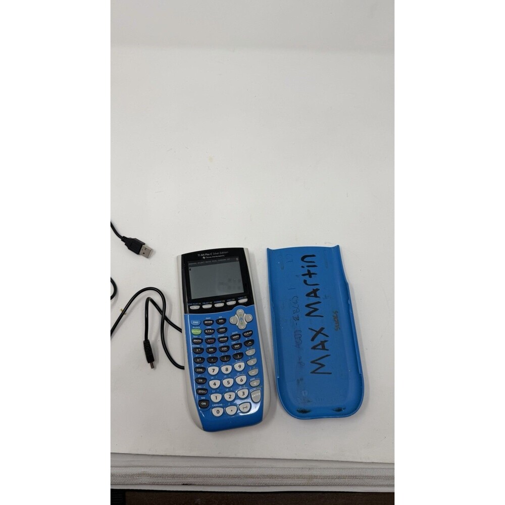 Texas Instruments TI-84 Plus C Silver Edition Graphing Calculator Blue Works